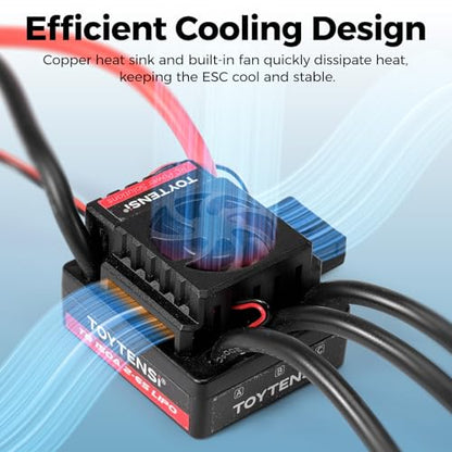 150A Waterproof Brushless ESC, 2-6S LiPo Sensorless Speed Controller for 1/8 RC Car, Truck, Buggy, Truggy, Pre-soldered XT90 & 5.0mm Bullet Connectors, 32-bit MCU - T8 Series - style: 1/8 150A 2-6S XT90