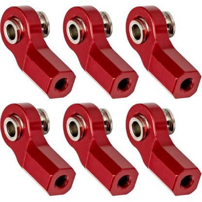 6PCS M3 Tie Rod End Joint Bend Ball Head Holder Linkage Aluminum 4.8mm Ball Cup Compatible with 1/10 Axial SCX10, Traxxas TRX-4, Tamiya CC01, Redcat Gen7, HSP RC Crawler/Trucks (Red) - color: Red