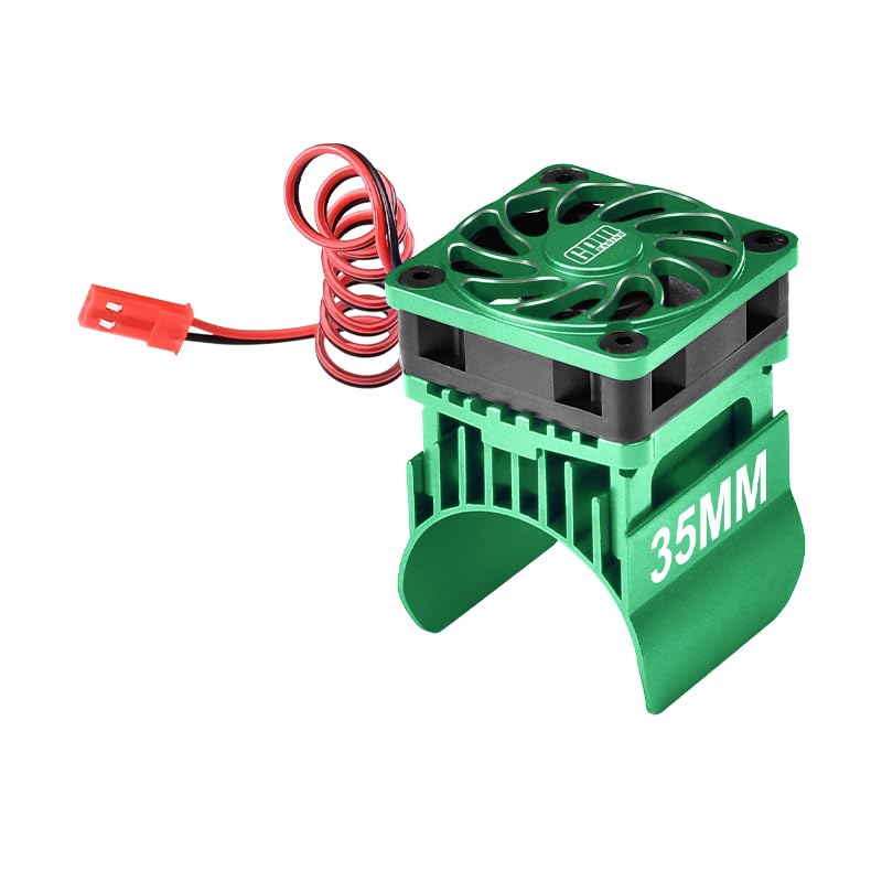 GPM 6061-T6 Alloy Cooling Fan with 35Mm Motor Heatsink for Mini Maxx Monster Truck-107154-1 (Green) - color: Green