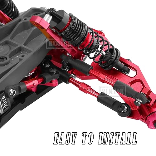 Aluminum Turnbuckles Camber Links Upgrades Part for 1/10 Slash 2WD/Stampede 2WD/Rustler 2WD/Bandit 2WD, Alloy Turnbuckles Camber Links Hops Up,Red - color: Red for Rustler 2wd