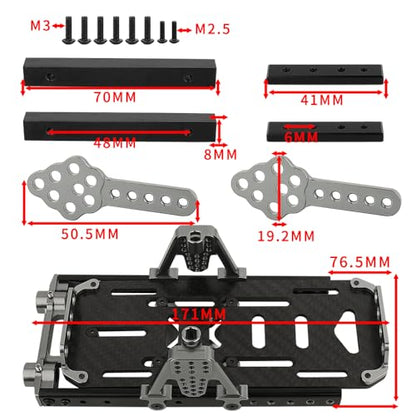 Metal Chassis Frame Kit Extended Rails with Shock Towers Battery Mount Bumper Mount Chassis Brace 4x4 Upgrade to SCX10 6x6 for 1/10 RC Crawler Axial SCX10 Modified Part (Titanium) - color: Titanium