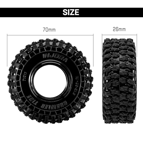 INJORA 1.3" Crawler Tires 70 * 26mm S5 for 1/18 1/24 RC Crawlers (T1311)