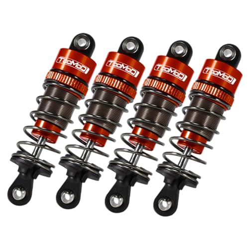 1/10 62MM RC Oil filled Shock Absorbers kit for Tamiya TT-01 TT-02 / Hyper Go 1/14 H14BM 14209 / Losi v100 Upgrades Replace Parts (Red) - color: Red