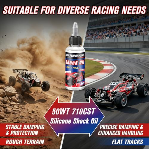 1 Bottles Racing Silicone Shock Oil 50WT 710CST | RC Car Shock Oil for Lubricating R/C Radio Controlled Cars and All Types of Vehicles, RC Shock Oil, Does Not Evaporate - style: 50wt 710cst
