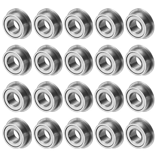 M METERXITY 20-Pack MF63ZZ Flanged Ball Bearing, 3mm x 6mm x 2.5mm Double Metal Seal Chrome (GCr15) Steel Deep Groove Ball Bearings for Wheelbarrow/Printer/Fax Machines/Power Tools - size: 3mm x 6mm x 2.5mm