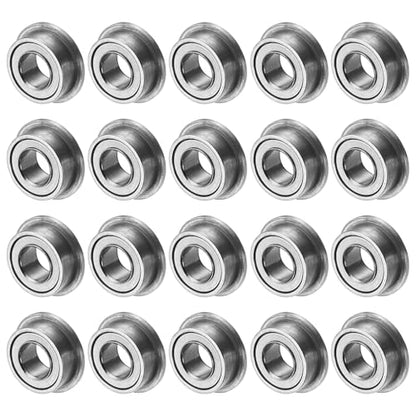 M METERXITY 20-Pack MF63ZZ Flanged Ball Bearing, 3mm x 6mm x 2.5mm Double Metal Seal Chrome (GCr15) Steel Deep Groove Ball Bearings for Wheelbarrow/Printer/Fax Machines/Power Tools - size: 3mm x 6mm x 2.5mm