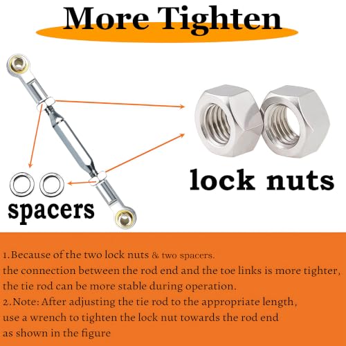 Stainless Turnbuckles Links with Rod Ends for 1/10 Traxxas Slash,Silver | Adjustable Camber Links with Spacers for Rustler 4X4/2WD, Stampede 4X4, Hoss 4X4, Bandit/VXL RC Car Hops Up Parts - color: Silver