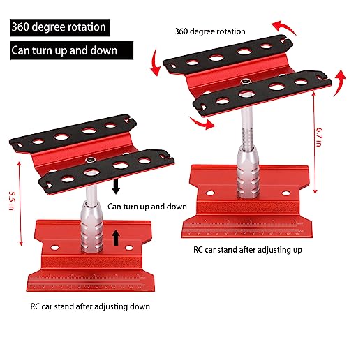 RC Car Repair Work Stand 532 PCS RC Screw Kit and RC Repair Kit for Arrma Redcat Traxxas Axial HPI Losi 1/8 1/10 1/12 1/16 Scale RC Cars Trucks Crawler - color: Red 532PCS
