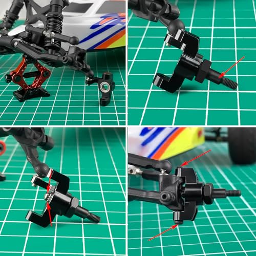 7mm Wheel Hex Hubs Extenders Adapter Kit for Losi Mini-T 2.0 & Mini-B | 1/16 1/18 RC Off-Road Car Truck Black 4pcs Aluminum - color: Black