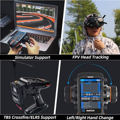 Radiolink RC8X 8 Channels RC Transmitter with R8FG&R4FGM Gyro Receivers | 4.3" IPS Touch FPV Screen2.4G Voltage Telemetry Surface Remote Controller for RC Crawler Drifting Cars Boats