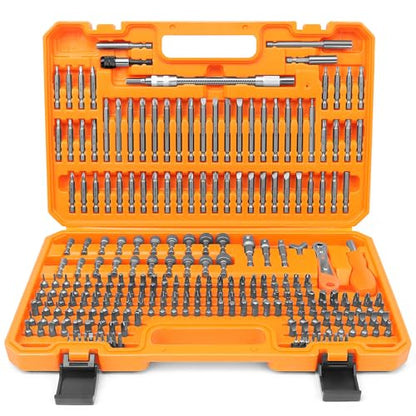 Amartisan 258-Piece Ultimate Screwdriver Bit Set,Chrome Vanadium Steel Driver Bit Set, Security bit set, Includes Bits Holder, Nut Driver, etc (Orange) - style: 258-Piece Ultimate Bit Set (Orange)