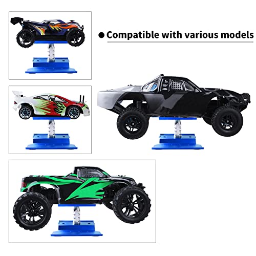RC Car Work Stand Aluminum Repair Workstation 360 Degree Rotation Lift Lower w/Screw Tray Tools for 1/10 1/12 1/16 Scale Traxxas TRX4 Axial Arrma Redcat Losi RC Crawler Monster Truck Buggy (Navy Blue) - color: Navy Blue