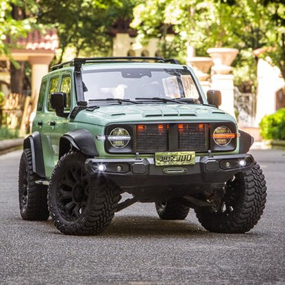 TOUCAN RC HOBBY 1/8 Tank300 Competitive Edition Remote Control Rock Crawler AWD 2WD Metal Drive Shaft Threaded Coilover Shocks for Adult - color: Lgn