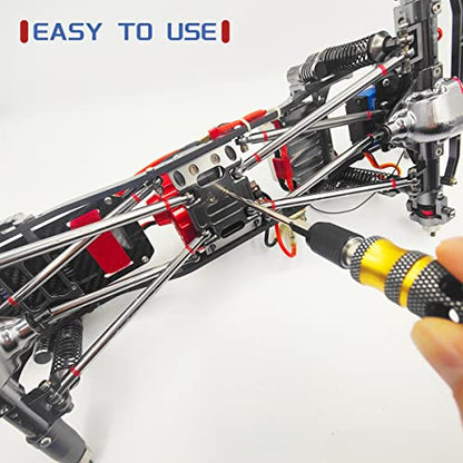 Hex Allen Screwdriver Kit 1.5mm 2.0mm 2.5mm 3.0mm for Screwgun/Power Dril | Steel RC Hex Driver Set 5 in 1 Hex Screwdriver Set for Traxxas SCX24 TRX4 Arrma Helicopter RC Car Tool Kit,Hollow Desgin
