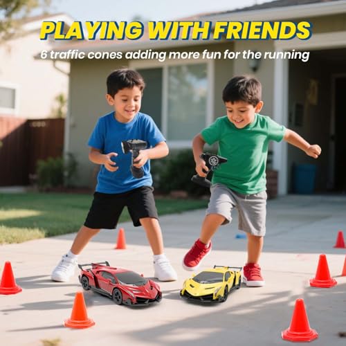 Remote Control Car 1:24 Licensed Lamborghini 2.4G RC Drift Car,yellow | rc car with LED Lights 2.4GHz 4WD 15KM/H Fast Speed Control Rechargeable Battery 800mah Birthday for Kids Boys 8-12 - color: Yellow