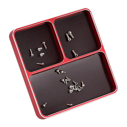 INJORA Screw Tray Nut Gasket Storage Tool for RC Car Boat Airplane Models,CNC Aluminium(Red) - color: Red