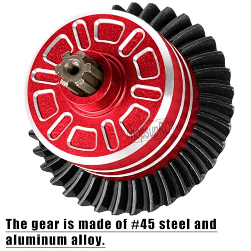 #45 Steel 37T Main Gear&13T Input Gear Differential Case Diff Gear Upgrades Part for 1/10 Senton/Bigrock/Granite/Vorteks 3S BLX,Kraton/Outcast 4S BLX,1/8 Infraction/Typhon/Vendetta 3S BLX.Red