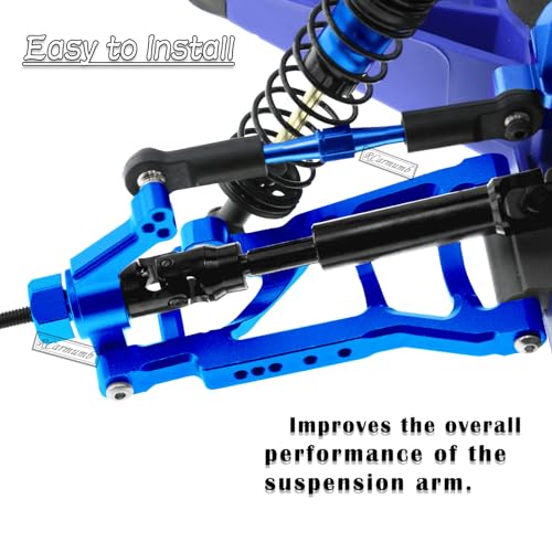 Upgrades Part for 1/10 Rustler 2wd VXL,Alloy Caster Block,Drive Shaft CVD Axles,Suspension Arm,Steering Blocks,Stub Axle Carriers,Shock Tower,Bulkhead,Navy Blue - color: 1set W/Cvd - Navy Blue
