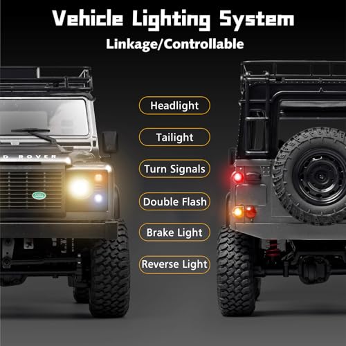 MN-99S RC Car, 1:12 Scale RC Rock Crawler, 4WD Off-Road RC Truck RTR, 2.4G Remote RC Land Rover Vehicle Models for Adults Hobby Gifts (Gray)