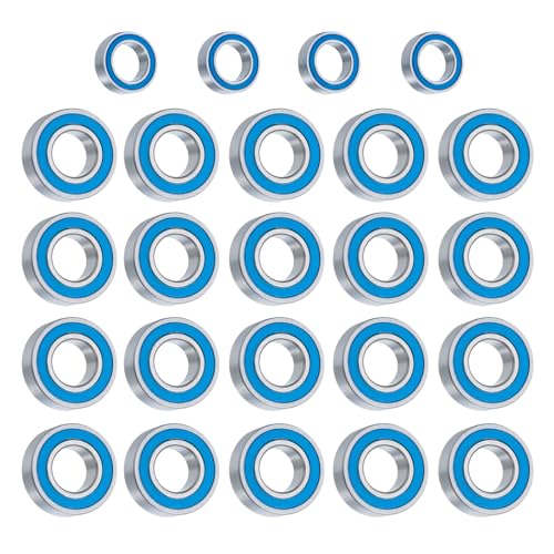 24PCS Sealed Bearing Kit for Tamiya Super Clod Buster Bullhead | Clod Buster RC Crawler Car Upgrade Parts Steel Rubber Bearings