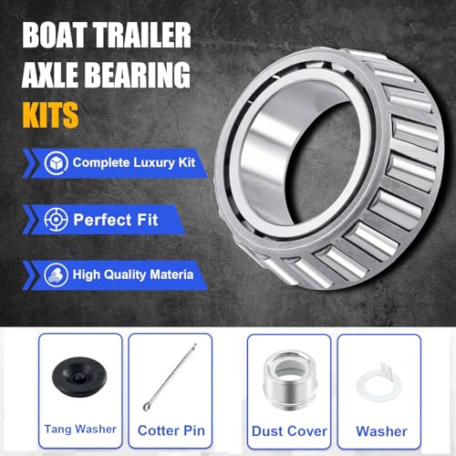 XiKe 2 Set Fits 5,200-6,000 lb Axles Trailer Wheel Hub Kit | Include 25580/20 ＆ 15123/245 Bearings, 21333TB, 22333TB /10-10, 10-36 Seal and Cotter Pin. - size: 25580/20 ＆ 15123/245 + Seal ID 2.125'' ＆ 2.250'', style: Pack 2 Set