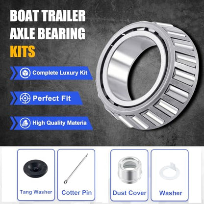 XiKe 2 Set Fits 5,200-6,000 lb Axles Trailer Wheel Hub Kit | Include 25580/20 ＆ 15123/245 Bearings, 21333TB, 22333TB /10-10, 10-36 Seal and Cotter Pin. - size: 25580/20 ＆ 15123/245 + Seal ID 2.125'' ＆ 2.250'', style: Pack 2 Set