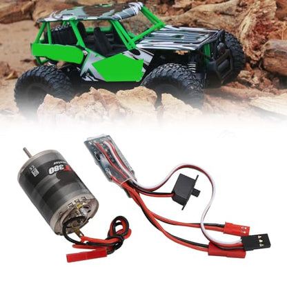 RC Brushed Motor ESC Professional 380 Stainless Steel Large Torsion 38T Brushed Motor with 30A Brush ESC JST Plug for 1/16 1/18 RC Car Boat