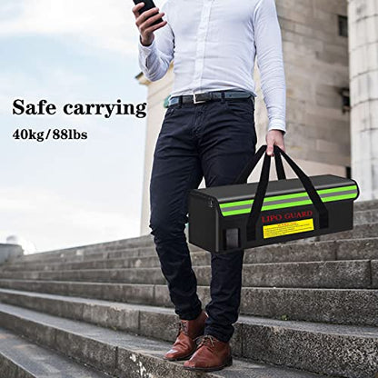 16.55"x5.52"x5.12" Large Capatity Lipo Battery Safe Bag for Ebike RC Lipo Battery Pack Storage Charging Transport,Home Office Travel Fireproof Safe Storage Pouch - size: 420*140*130mm