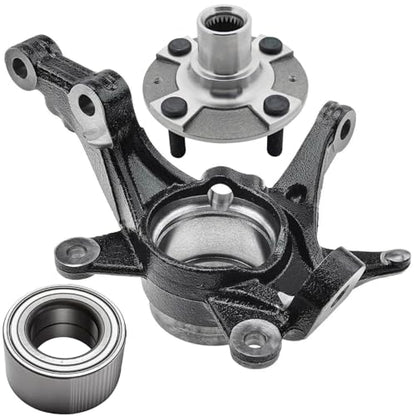 Detroit Axle - 3pc Front Right Knuckle Kit for 2014 2015 2016 2017 | Hyundai Accent, Passenger Side Steering Knuckle, Wheel Hub Assembly, Wheel Bearing Replacement - size: 3UW471942/Kit