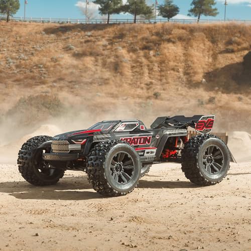 ARRMA 1:8 Kraton 6S EXB Ready to Run, Clipless Body, Basher Monster Truck RC Remote Controlled, Powerful and Stable with Brushless Motor, Battery and Charger Not Included, Black, ARA8708V6T1