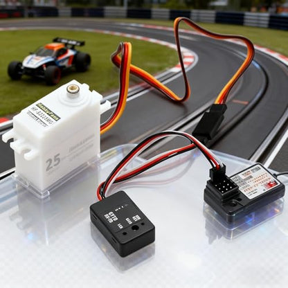 Mini Giroscopio 4.8-7.4V for RC RX-7D Drift Car Racing – RC Gyro Compatible with Digital and Analog Servo, Universal Receiver, Adjustable Sensitivity
