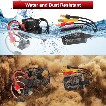 1/16 1/18 RC Brushless Sensorless Motor 35A ESC Combo,2430 5800KV | Waterproof Sensorless Motor,Surpass Hobby,Electric Speed Controller Set,for RC Model Car Truck - size: 5800KV, style: 2430