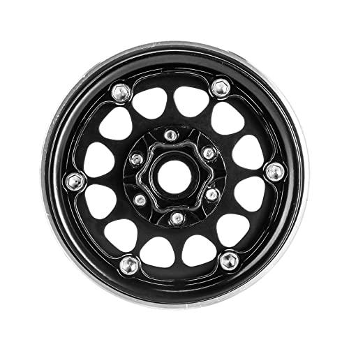 INJORA 1.9 Beadlock Wheel Offset -10.4mm for 1/10 RC Crawler (Black) - color: Black