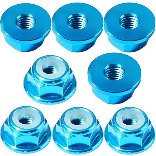 4Pcs M2 Flange Lock Nuts Metric Nylon Inserted Hex Self-Lock Non-Slip Aluminium Self Clinching Nuts for 1/24 RC Car Axial SCX24 Furniture DIY Industrial Construction Fasteners - color: Sky Blue, size: 8Pcs
