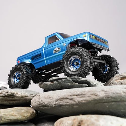 INJORA ModuWheel 1.0" Aluminum Wheel Offset -4.4mm for 1/18 1/24 RC (Blue) - color: Blue