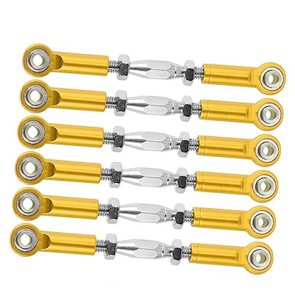 Vaguelly 6pcs Aluminum Rc Car Rod Linkages Turnbuckle Extension for Rc Truck Buggy Steering Upgrade Parts - color: Yellow
