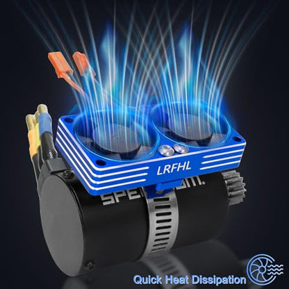 1/7 1/8 1/10 RC Cooling Fan Heat Sink with Adjustable Mount 35-43mm | for 1/7 1/8 1/10 RC Crawler Car 3660 3670 4074 4068 4274, 22000 RPM - style: Blue 30*30mm