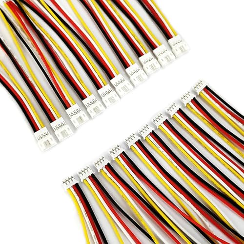 10 Pairs Mini Micro JST PH2.0mm 4Pin Male and Female Connector Plug with 10cm 22 AWG Soft Silicone Cable Wire for LED Light Strip