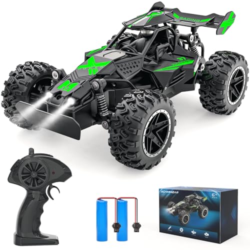 Remote Control Car, 1:18 High Speed RC Cars for Kids, 20KM/H Monster RC Truck Off Road with Lights Toys for Boys, Green