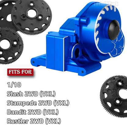 RC Upgrades Part for 1/10 Slash/Rustler/Stampede/Bandit 2WD (VXL) Drag Slash/Bigfoot,Transmission Gearbox & 48P Gear & Slipper Clutch Kit Pressure Plate & Complete Differential,Navy Blue - color: Navy Blue - (Upgrades Gearbox)