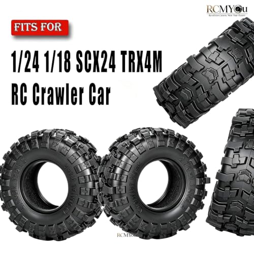 RC 1.3" Soft Rubber Wheel Tires for 1/24 1/18 SCX24 TRX4M RC Crawler Car,Soft Sticky Wheel Tires,Wheels Fetal Skin(4PCS)-B - style: Rubber Wheels-B