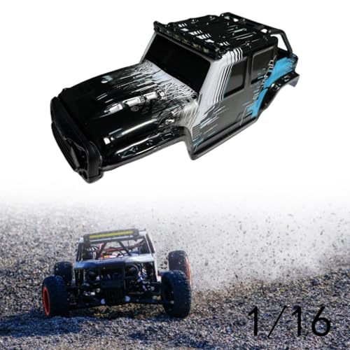 1/14 RC Car Body Shell for 16102 Remote Control Vehicle Cover Modification DIY Hobby Toy Vehicle Accessories 11.02x4.33x3.74inch- Black Blue - color: Black Blue