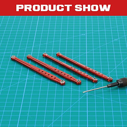 RCAWD Lower Suspension Links Set 4pcs for RedCat 1/10 Everest Gen7 Pro/Sport RC Crawler Links Rod Aluminum Linkage Rod Arm Set Upgrade Part Red - color: Red