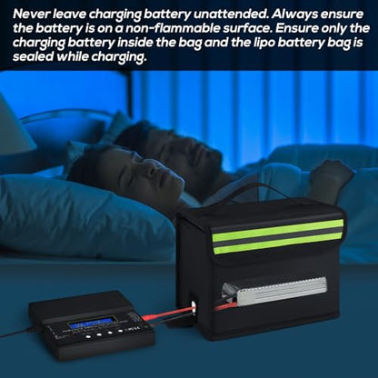 FLASLD Fireproof Explosionproof Lipo Bag with Charge Port - Large Capacity Lipo Battery Storage Guard Safe Pouch