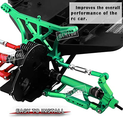 Upgrades Part for 1/10 Slash 2WD,Alloy Front Rear Suspension Arm,Caster Block,Steering Blocks,Rear Stub Axle Carriers Upgrades Hops Up Set for Slash 2WD,Green - color: Green