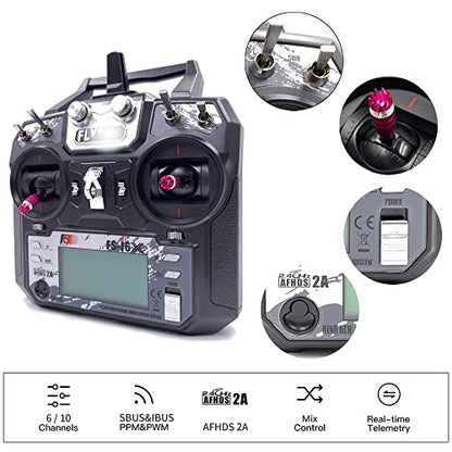 DTXMX Flysky FS-i6X 6-10CH(Def.6) RC Transmitter and FS-iA6B Receiver 2.4G | i-Bus 10 Channels or PWM 6CH 2.4GHz AFHDS2A Radio for RC Quadcopter FPV Racing Drone (Mode-2)