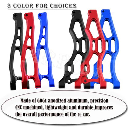 Aluminum Front Suspension Arms Upgrades Part for 1/8 Kraton,Outcast,Notorious,Talion 6S BLX,ARRCat 4pcs Front Lower Upper Swing Arm Set Hops up w/Pivot Balls,Red