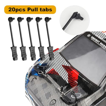 HobbyPark 20pcs RC Rubber Retainer Pull Tabs for 1/12 1/10 1/8 1/5 RC Car Body Clips (fit 1.2mm 1.4mm 1.5mm Rod) - size: fit 1.2mm 1.4mm 1.5mm Rod