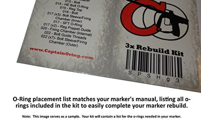 Captain O-Ring 3X Color Coded Oring Rebuild Kit for Smart Parts Shocker RSX