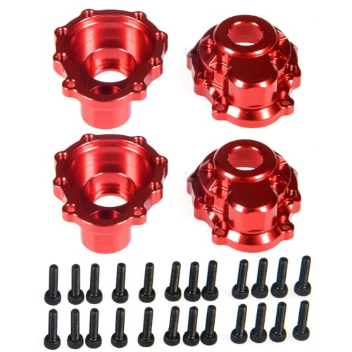 4Pcs Aluminum Front & Rear Steering Knuckle Portal Cover，Red | Upgrade Parts, For Tra-xxas 1/10 TRX-4 TRX-6, RC Crawler Car - color: Red